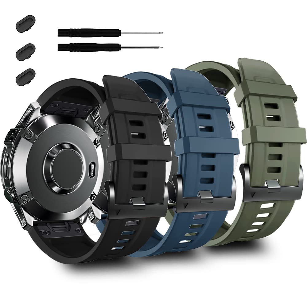 ZPJPPLX Sport Silicone Band for Garmin Fenix8 AMOLED, Quick-Fit Strap for Multiple Models Compatible with 47mm/7 Pro/7/6 Pro/6/5 Plus/5, Forerunner965 955/Descent G1/Approacher S60 S62/Epix Pro 47MM/Quatix 7Pro 22mm